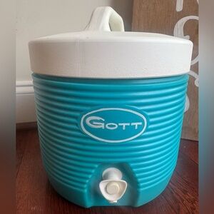 Vintage Gott 1 Gallon Blue Turquoise Water Cooler Dispenser Made in USA Camping